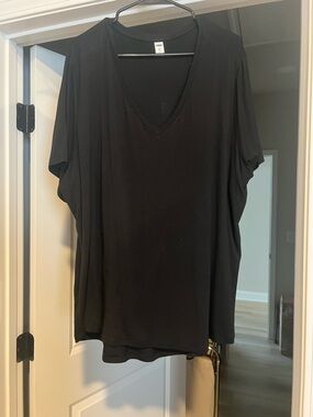 Old Navy Black V-Neck Short Sleeve Tunic Size XXL
